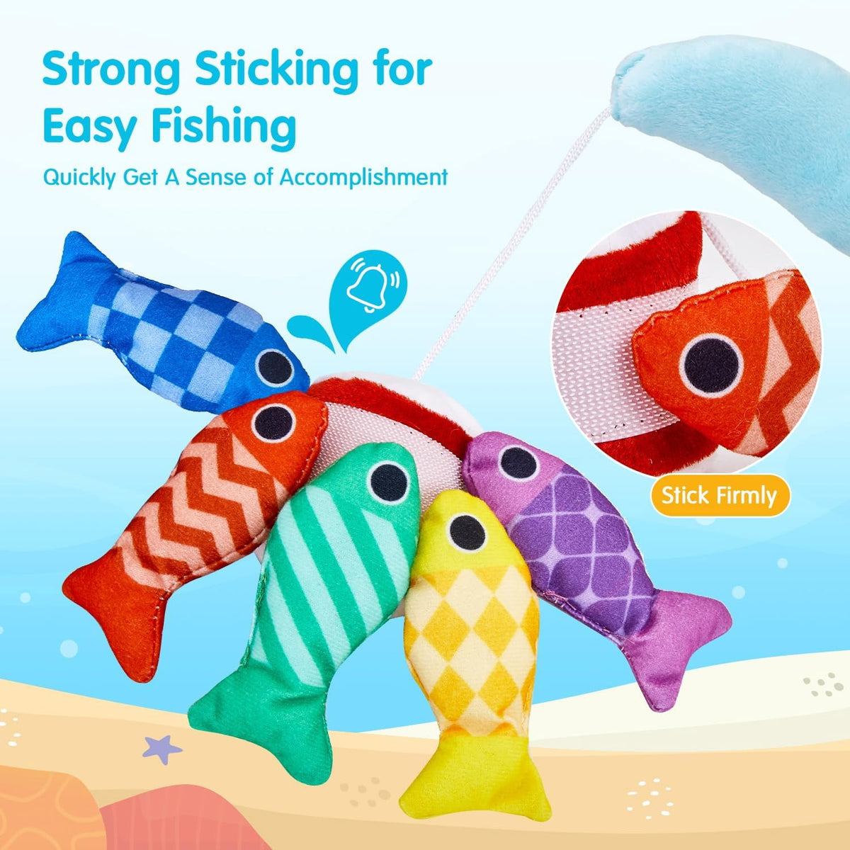 Toys for 1 Year Old Girl Boy Montessori Baby Toys 12-18 Months Cloth Fishing Game with Stacking Cups 1 Year Old Girl Boy Gifts Toddler Learning Toy 1 2 3 Year Old Baby Birthday Christmas Gifts