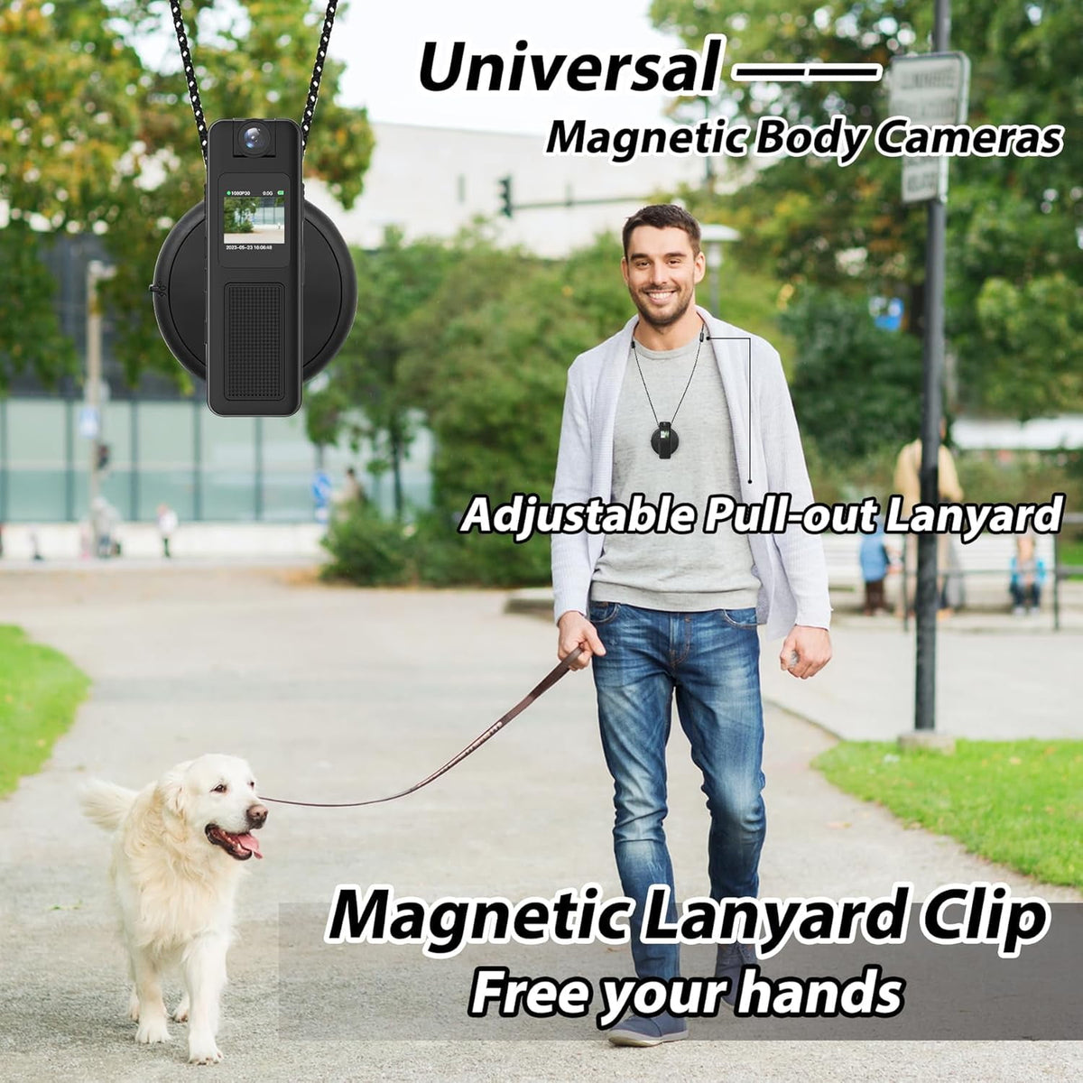 Mini Body Camera with Audio & Video Recording -1080p 64GB Camcorders -180° Rotatable Lens with Night Vision Loop Recording Worn Cams - for Personal Travel Walking Law Enforcement Outdoor
