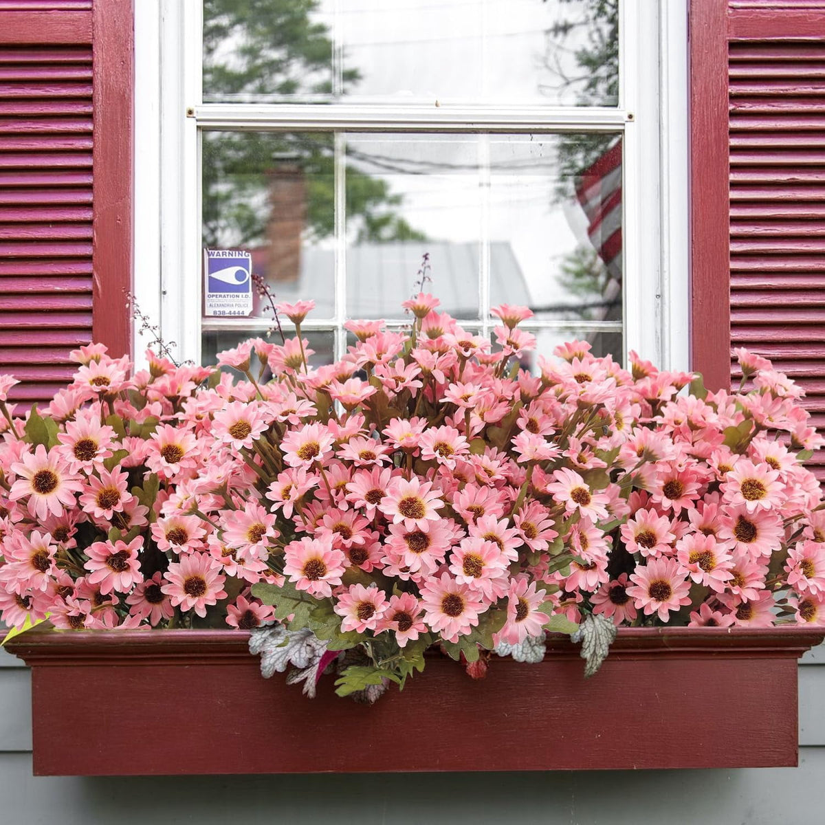 5-Pack Artificial Fall Flowers Fake Lifelike Mums for Outdoors UV Resistant Silk Daisy Floral Faux Mum Plants Fake Bushes for Year-Round Porch Garden Yard Porch Patio Decor Home Decor Indoor Outside