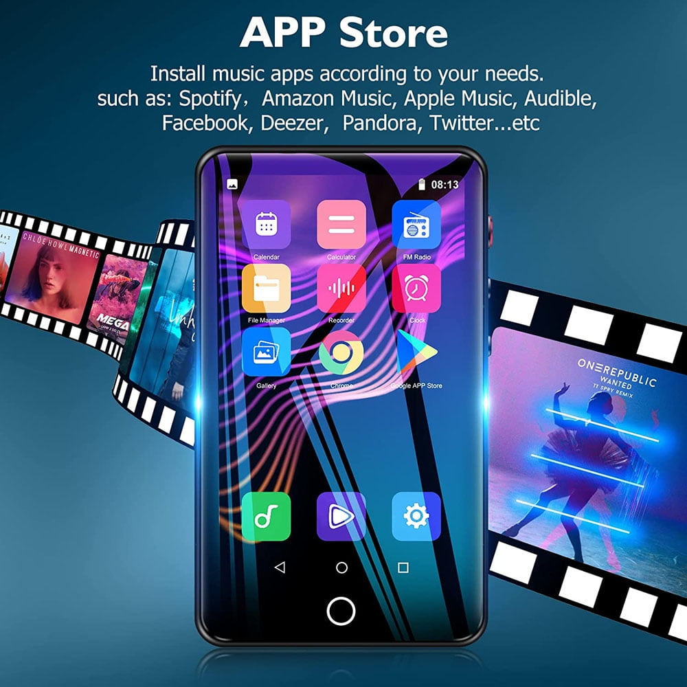 144GB MP3 Player with WiFi & Bluetooth 4” HD Full Touch MP4 Player 8-Core Android Music Player for Kids 2GB RAM & 16GB ROM 1500mAh Media Music Player with Spotify Audible Music App Play Store