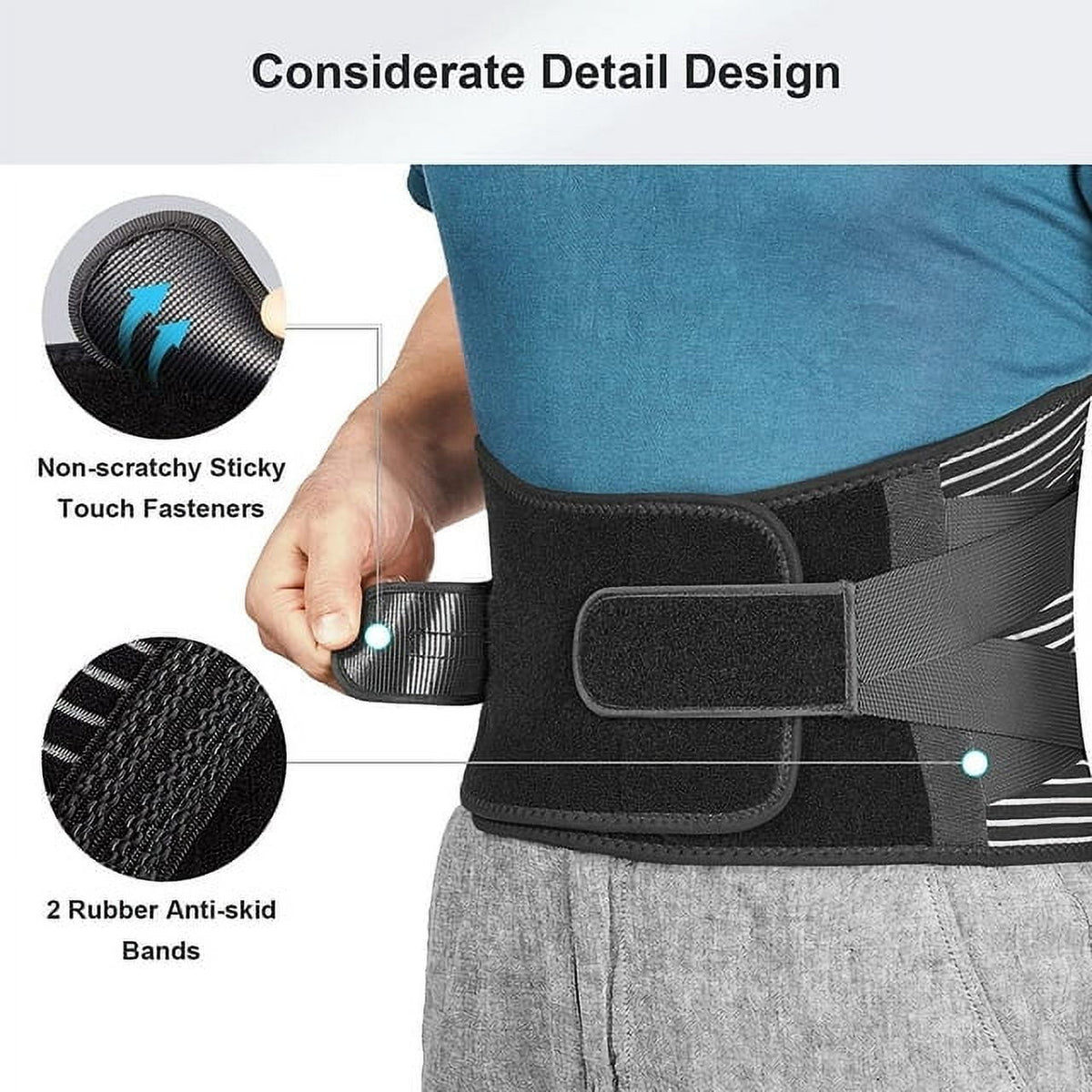 Back Braces for Lower Back Pain Relief with 6 Stays Breathable Back Support Belt for Men/Women for work Anti-skid lumbar support belt with 16-hole Mesh for sciatica(M)