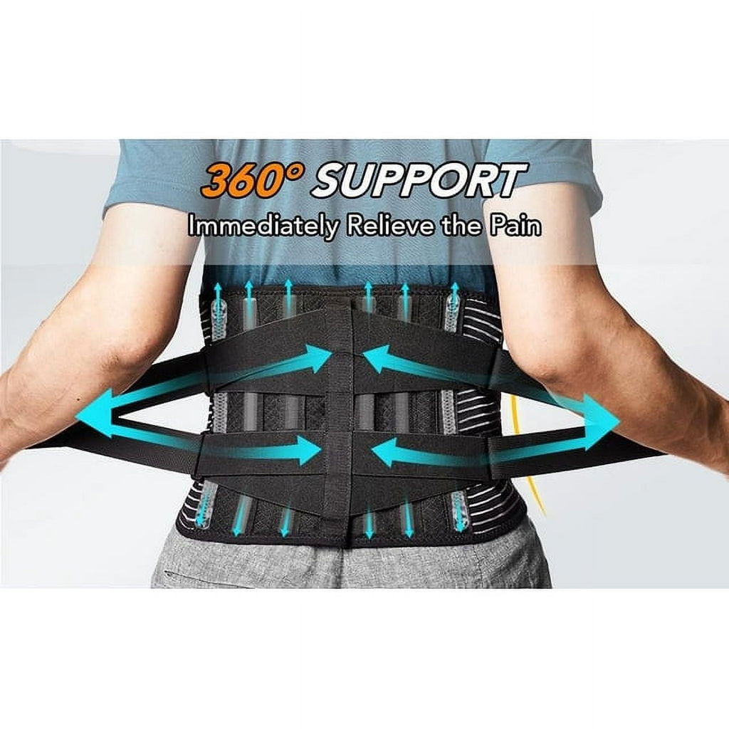 Back Braces for Lower Back Pain Relief with 6 Stays Breathable Back Support Belt for Men/Women for work Anti-skid lumbar support belt with 16-hole Mesh for sciatica(M)