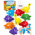 52PCS Baby Learning Toy for 2-5 Matching Letters Dinosaur Toy Montessori ABC Matching Letters Dino Toys Gifts for Toddlers Educational Fine Motor Preschool Learning Toys for 2 3 4 Year Old Boys Girls