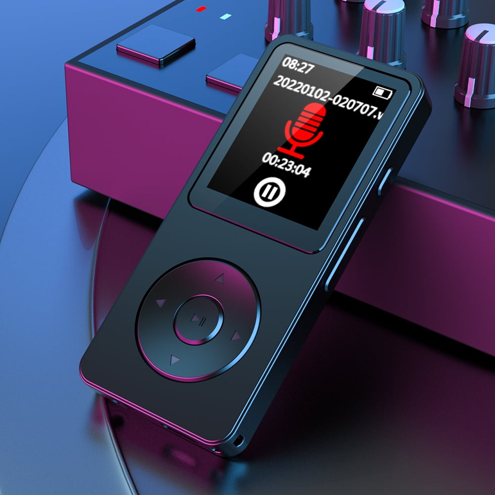 Upgrade MP3 Player with Bluetooth and 64GB Hi-Fi Music Player with Built-in Speaker Earphones Voice-Activated Recording MP3 Players with FM/E-Book/Video Supports up to 128GB for Kids Running Walking