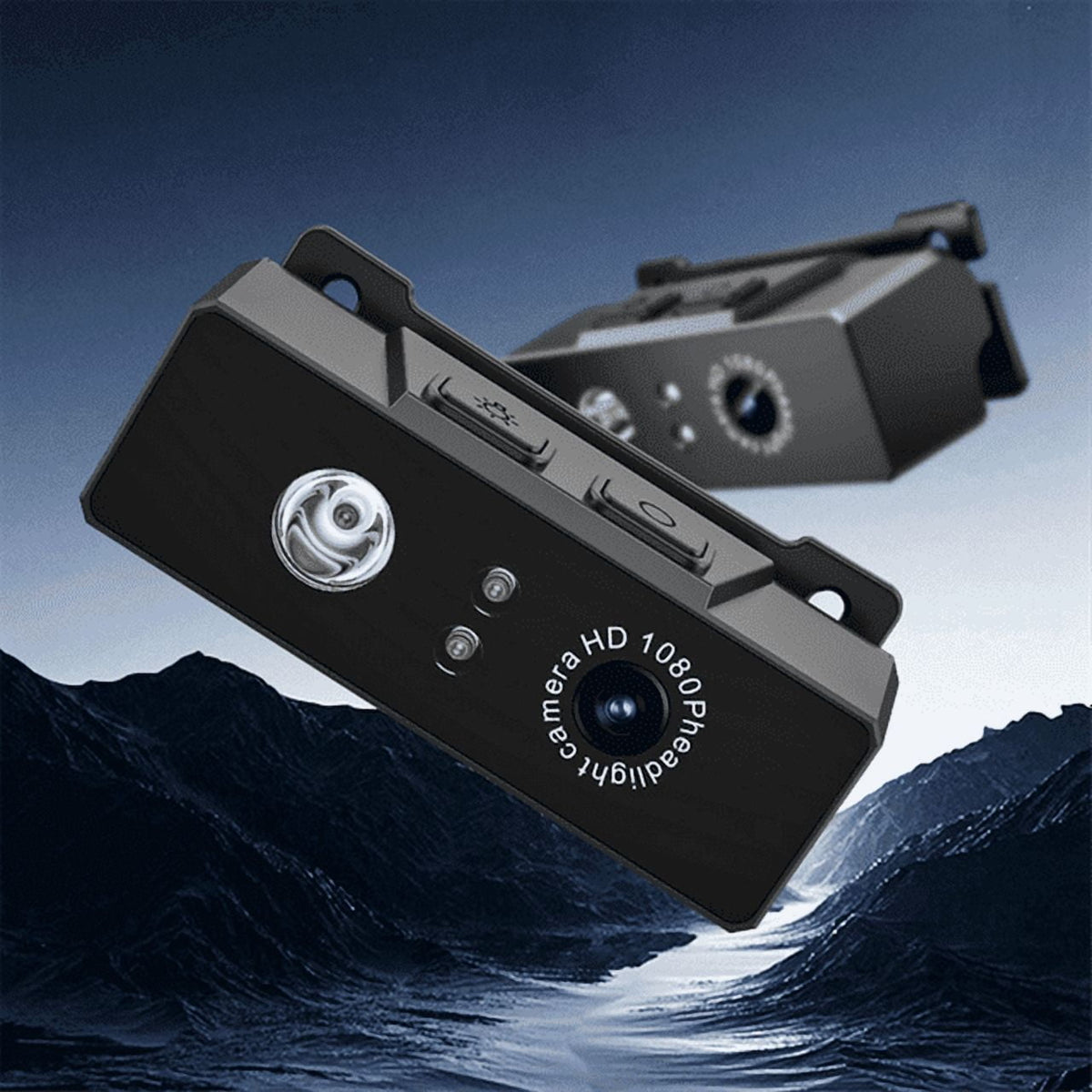 MUSICOZY 1080P HD Sports Camera Adjustable Head Camera for Recording with 3W LED Light & Headlamp Video Recorder Smart Sensor Portable Action Camera Body Video Camera for Outdoor Night Sport