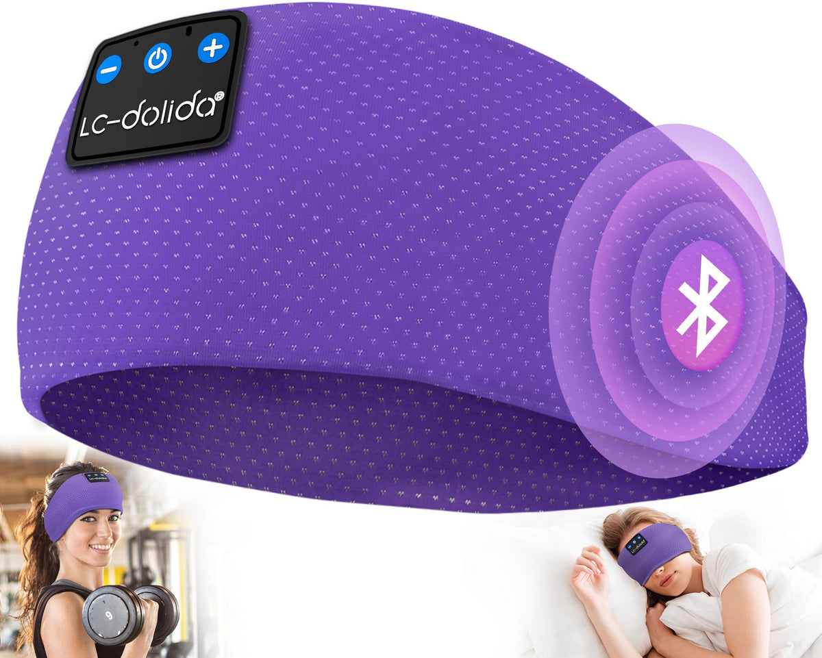 LC-dolida Sleep Headphones Bluetooth 5.4  Headband Headphones Earphones Wireless  Sleep Mask for Sleeping  Sports  Gifts  Workout  Jogging  Yoga Insomnia  Air Travel  Meditation