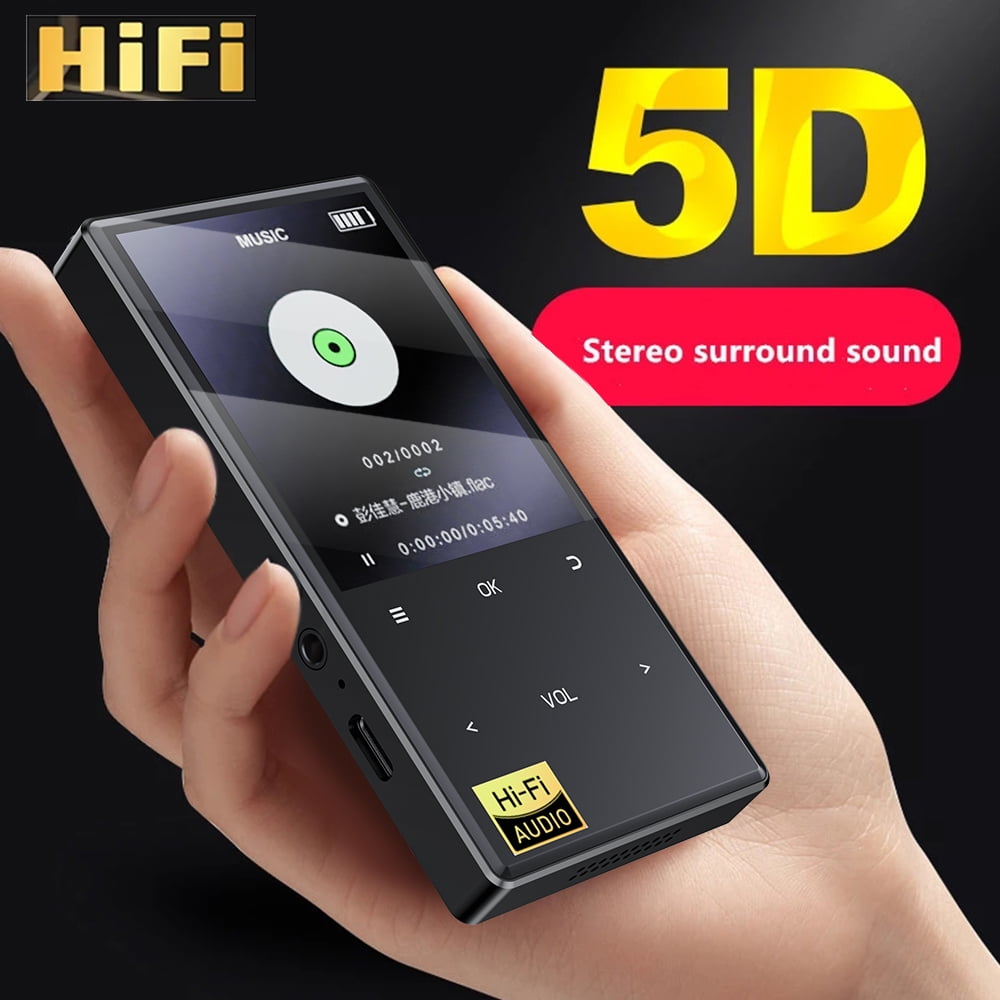 32GB MP3 Player with Bluetooth 5.4 Portable Lossless HiFi Sound Music Player with HD Speaker Digital Audio Player E-Book/Recorder/FM Radio Touch Buttons Support up to 128GB for Running Walking