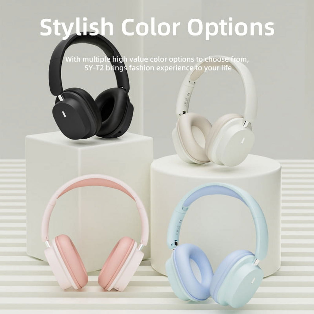 Wireless Bluetooth Headphones Over Ear Hi-Fi Stereo Wireless Headphones Foldable/Wired/Wireless with Microphone/TF Available for TV Travel Home Office Headset Quick Charge 20 Hours Playtime Black