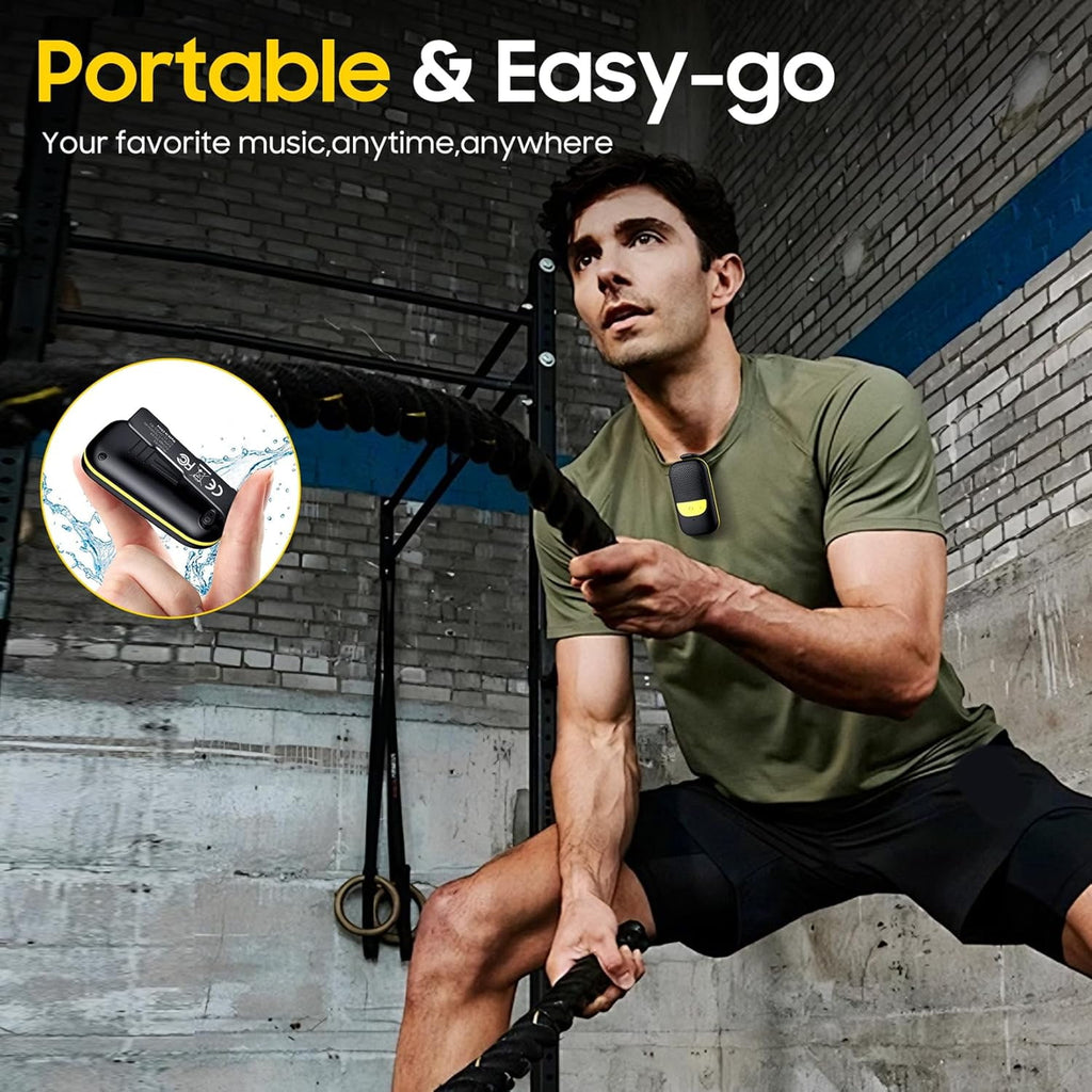 Wearable Bluetooth Speaker Clip-On Portable Speaker with Built-in Mics for Hands-Free Music and Calls Up to 10 Hours Battery Life Mini Outdoor Waterproof Speaker Gifts for Women/Men - Black