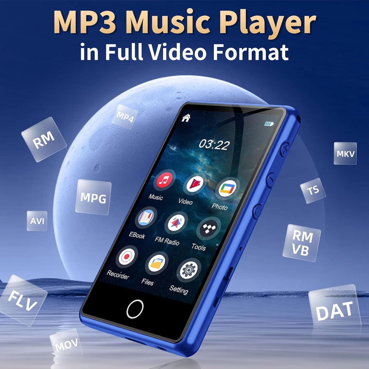 MUSICOZY 80GB MP3 Player with Bluetooth 3″Full Video Format Music Player Portable MP4 Media Player with Built-in Speaker FM Radio Video E-Book Recording for Students Sports. Expandable up to 512GB