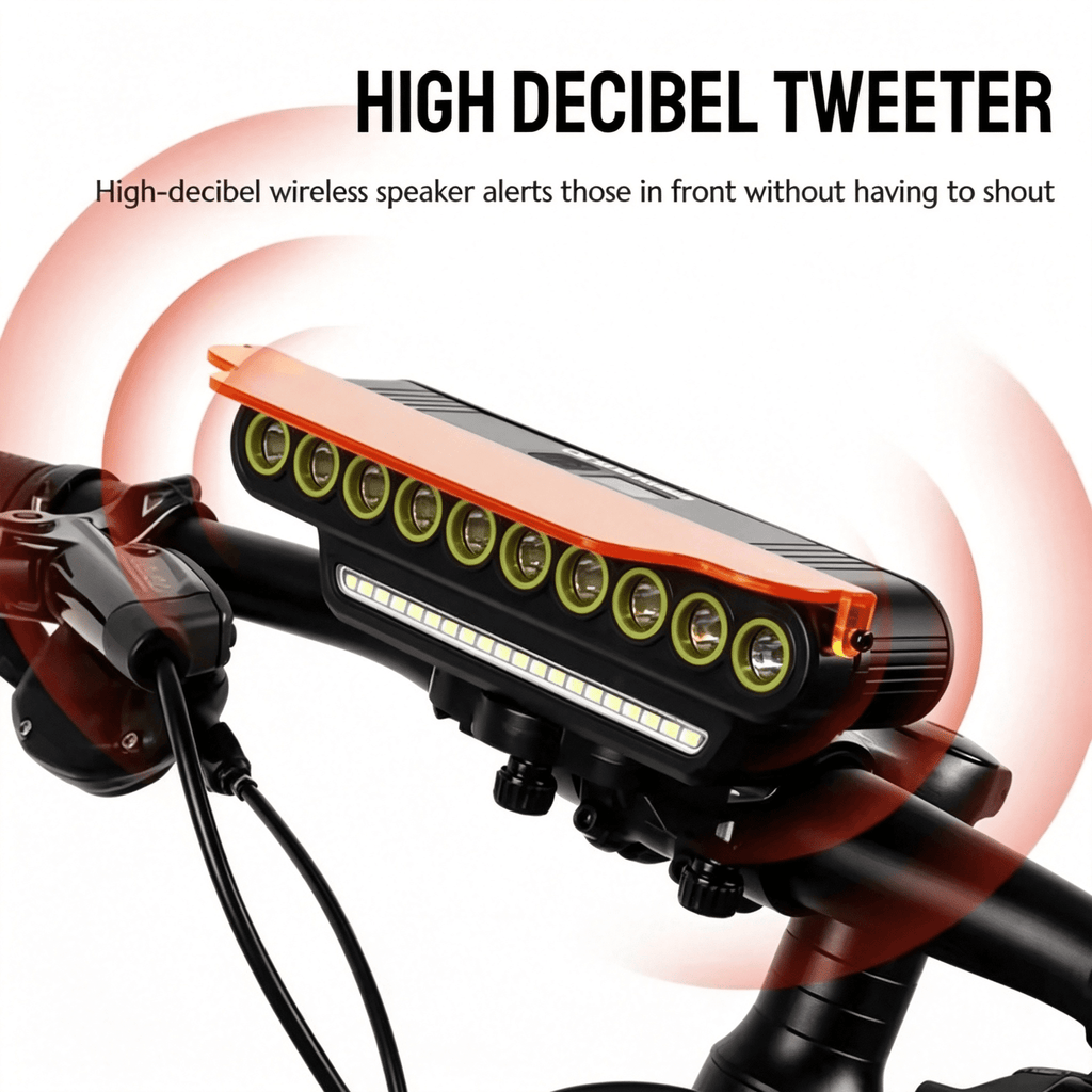 10000LM Super Bright Bike Light Set Rechargable Powerful Bicycle Front Back Lights IPX6 Waterproof With High-Decibel Horn Long Battery LED Bicycle Light with Remote Control for Road Mountain Cycling