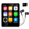 MP3 Player Bluetooth 5.3 32GB Mp3 Music Player with 2.4 Touch Screen Portable Digital Audio Player with HD Speaker FM Radio Sports Music Player Recording Support up 128GB Black