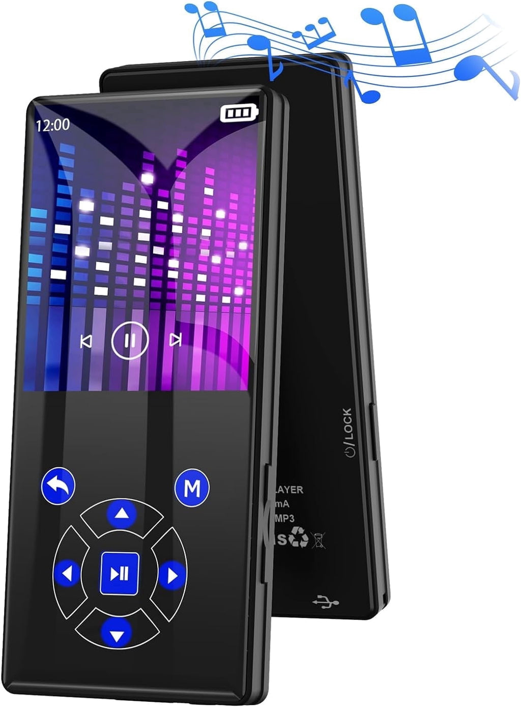 MUSICOZY 64GB MP3 Player Touch Screen Earphone Portable Digital Music Player Lossless HiFi Audio MP3 MP4 Player Support FM Radio/Video/Recorder/E-Book Supports up to 128GB for Studying Running