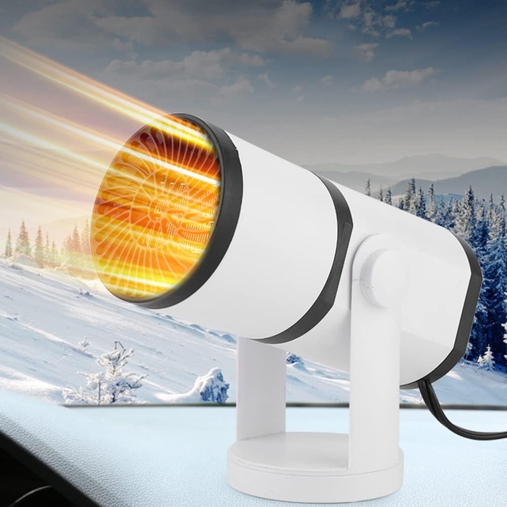 MUSICOZY Car Heater Fan,150W 2 in 1 Heating Cooling Portable Car Heater with Cigarette Lighter plug,Windshield Defogger Defroster Automobile Windscreen Heater in 359 Degree Rotary for All Car (12V)