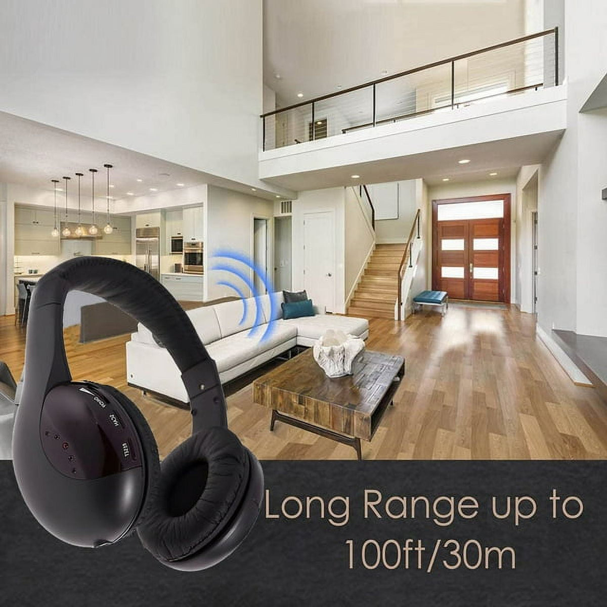 Wireless Headphones for TV Watching 5-in-1 Wireless Headphones Headset Hi-Fi over-on Ear TV Headphones Wireless for Watching Home TV Game Computer Television