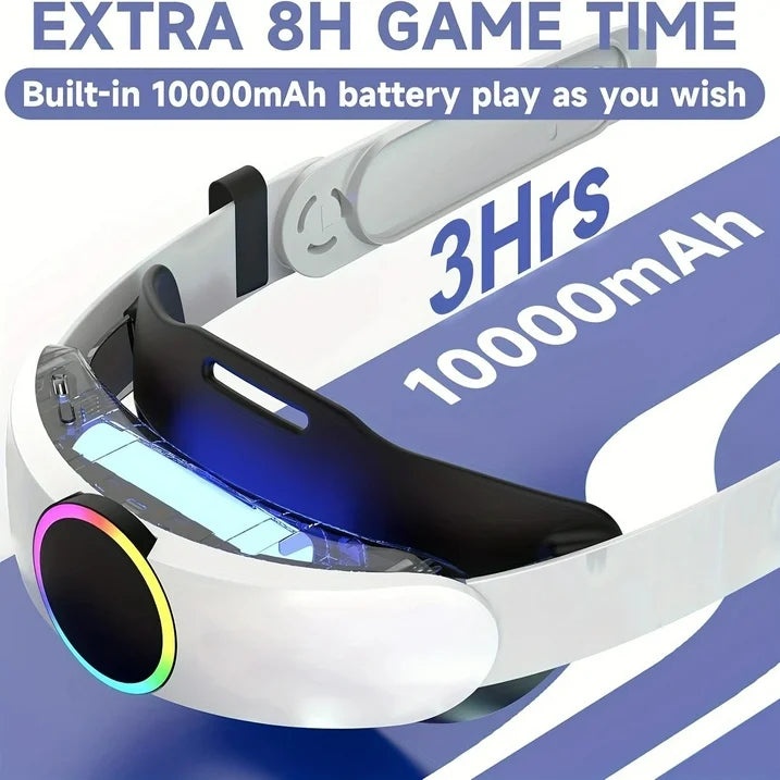 Battery Head Strap for Meta Quest 3/3S  10000mAh Charging Elite Strap Replacement for Enhanced Comfort and Play Time  Adjustable Elite Strap VR Accessories for Meta/Oculus Quest 3S