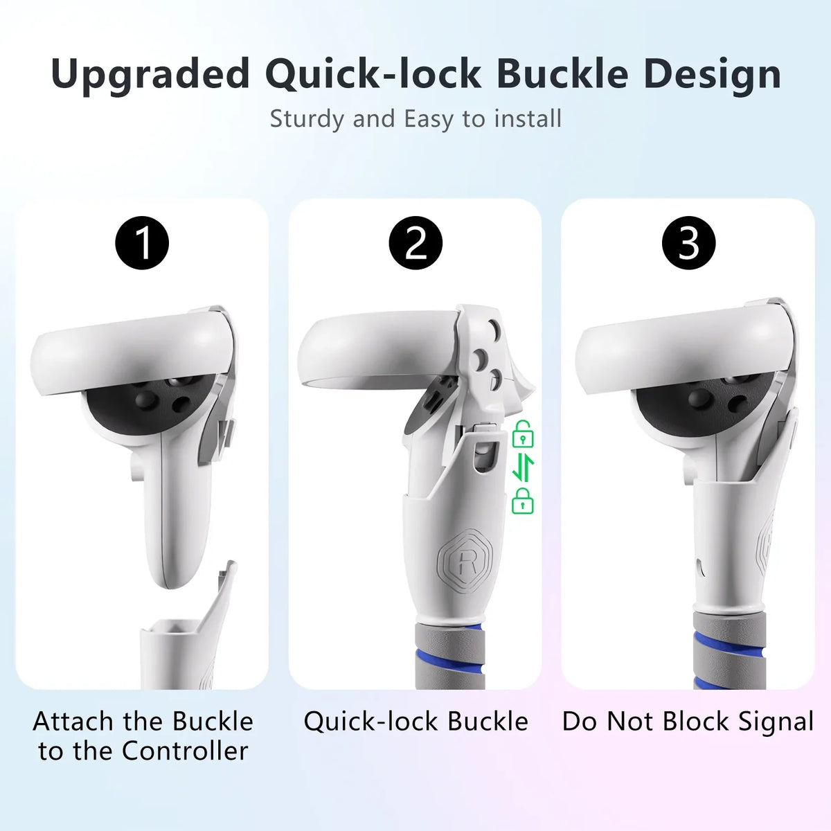 Controller Handle Attachments for Oculus Quest 3S/3/2 VR Accessories  Long Stick and Dual Handle Extension Grips Compatible with Meta Quest for Gorilla Tag Beat Saber Golf Club Baseball Multiple Game