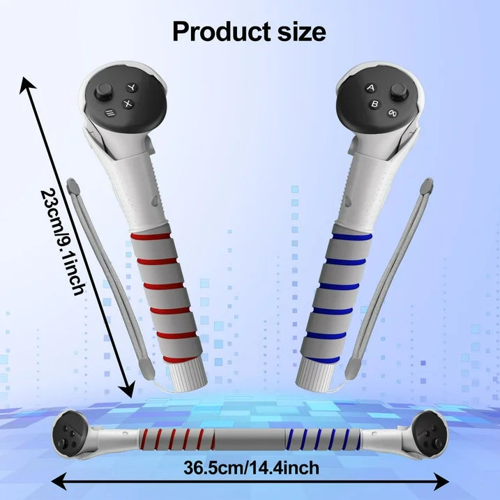 VR Accessories Handle Attachments for Meta Ouclus Quest3/Quest3S  Dual Handles and Long Stick Handle Extension Grips to Play Multiple VR Games  Gorilla Tag Long Arms Grips Beat Saber Golf Club
