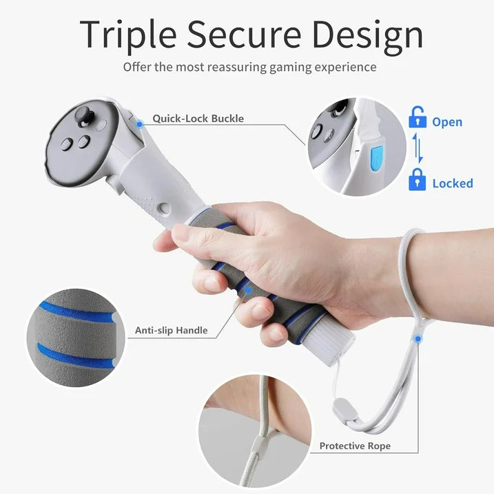 VR Accessories Handle Attachments for Meta Ouclus Quest3/Quest3S  Dual Handles and Long Stick Handle Extension Grips to Play Multiple VR Games  Gorilla Tag Long Arms Grips Beat Saber Golf Club