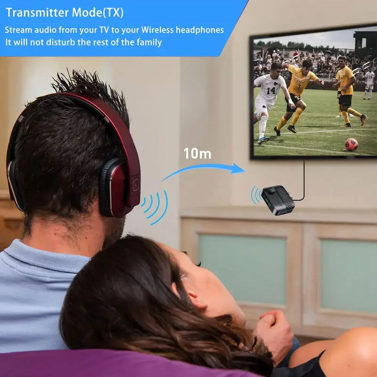 Bluetooth Transmitter Receiver  Bluetooth 5.3 Audio Adapter for 3.5mm Jack Aux / RCA for Home Stereo / Smartphone/ Tablet / Laptop / Car  Suport Most with Audio Transmitter Receiver