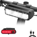 Super Bright Bike Light for Night Riding 2600 Lumen Bright LED Bicycle Light High Beam Low Beam USB Waterproof Rechargeable Bike Headlight and Taillight Set for Mountain MTB Off-Road Cycling