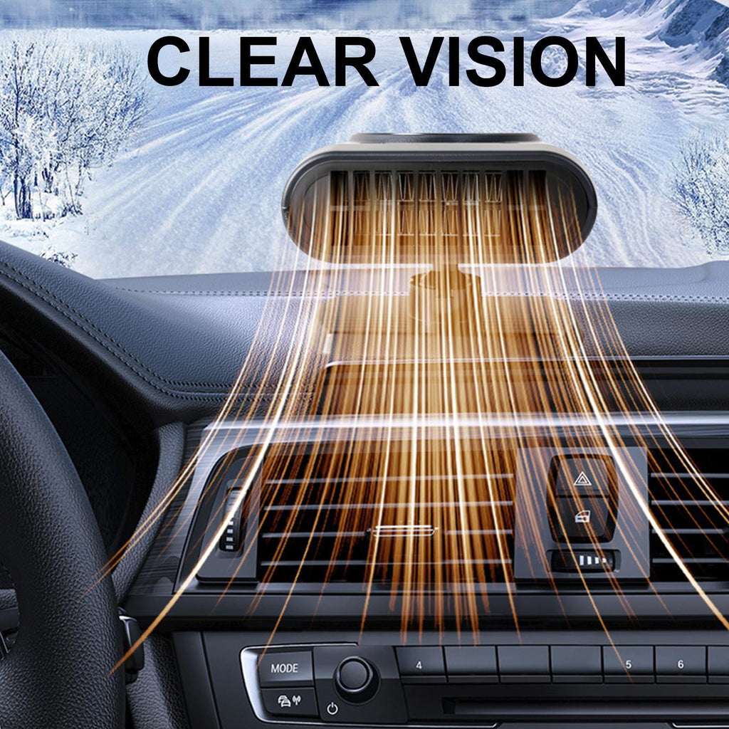Portable Car Heater with Cooling Function Car Fan Heater 200W 12V Windshield Defroster Vehicle Demister Fast 2 in 1 Heating Cooling Dryer Auto 360 Rotate Heater Fan Car Heater Fan Plug-in Anti-Fog