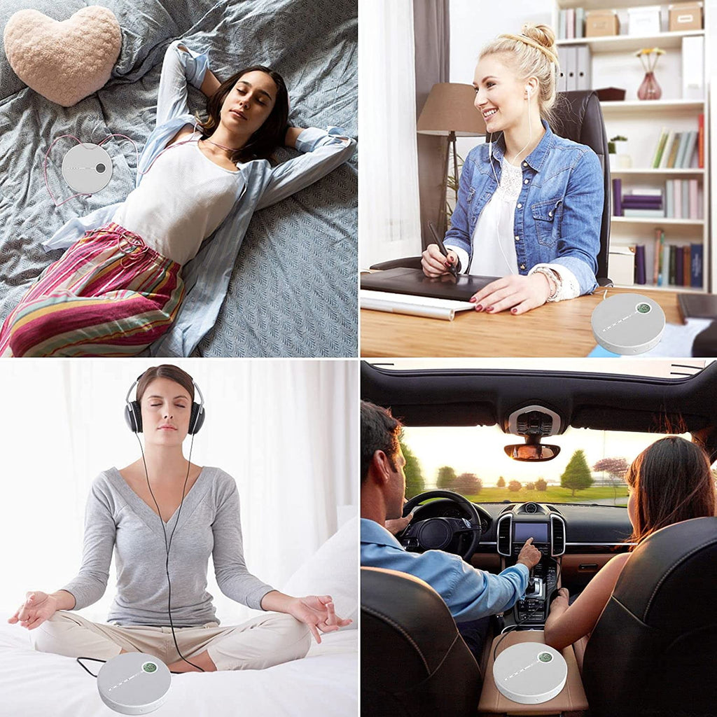 MUSICOZY Portable CD Player with Bluetooth Fabric Anti-Skip CD Player with Headphones & Dual Stereo Speakers Rechargeable A-B Repeat Player CD Speaker for Home/Travel Support CD MP3 USB AUX Input