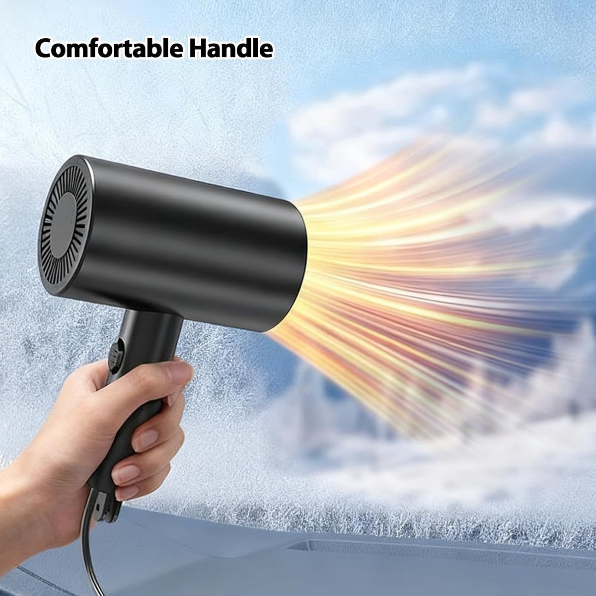 Car Heater Portable Fast Heating & Cooling Car Fan 12V 150W Heating Windshield Defogger Vehicle Demister Can handhold Split-Type Heater Car Defroster Windshield wIth Rotate with Cigarette Lighter