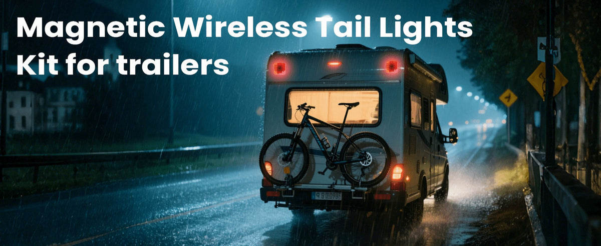 2-Pack Wireless Magnetic LED Trailer Light Set Ip67 Waterproof Wireless Trailer Lights Kit Portable for Pickup Trucks SUVs Boats RVs and More
