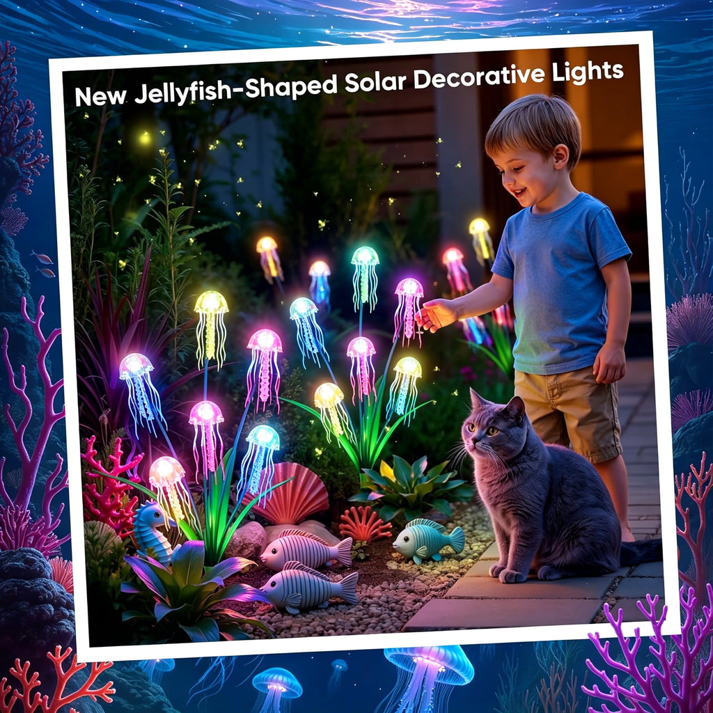 Solar Garden Lights Outdoor 2 Pack 12 LEDs Waterproof Solar Powered Jellyfish Lights Christmas Garden Decorative Lights for Outside Yard Pathway Lawn Warm White Decorations - Unique Gifts for Holiday
