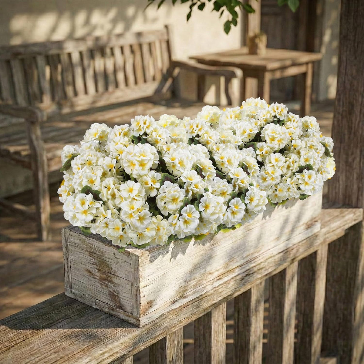 XEAZON Artificial Fake Flowers for Outdoors Decoration 6 Bundles Silk Geraniums Flower UV Resistant Look Real Faux Plants for Spring Summer Garden Porch Patio Window Box Balcony Planters Home Decor