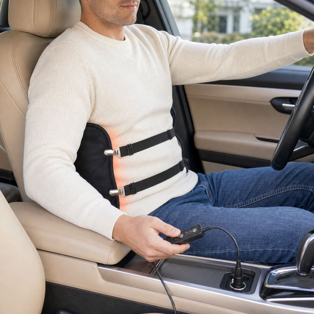 Wearable Car Heated Pad for Back Pain Relief 12V Car Electric Blanket with 4 Heat Setting 4 Timer Control Portable Mini Travel Heated Blanket for Women and Men Christmas Gifts for Elderly People