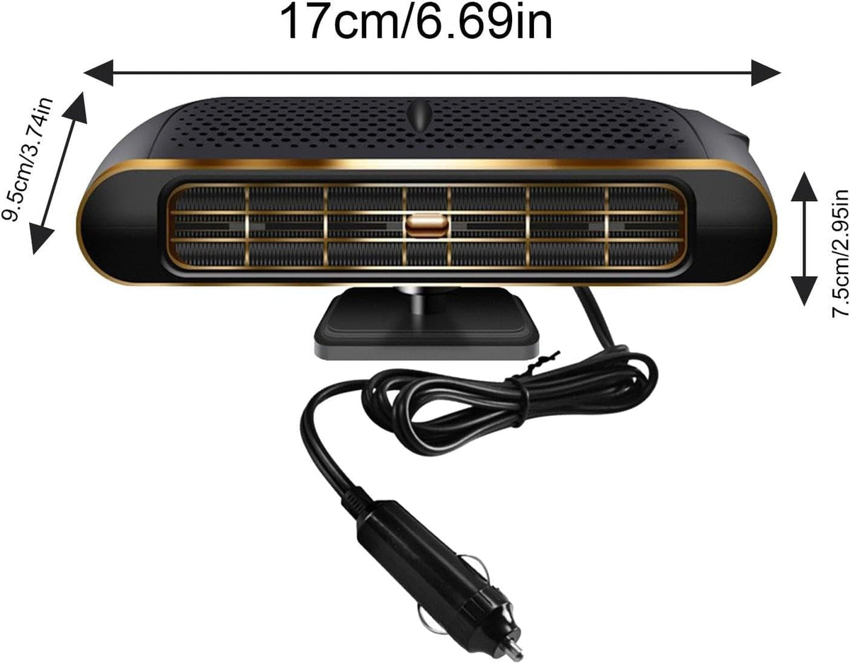Portable Heater for Car 2 in 1 Fast Heating & Cooling Function 360 Degree Rotary 150W Portable Windshield Defroster Demister with Air Fan Car Heating Fan