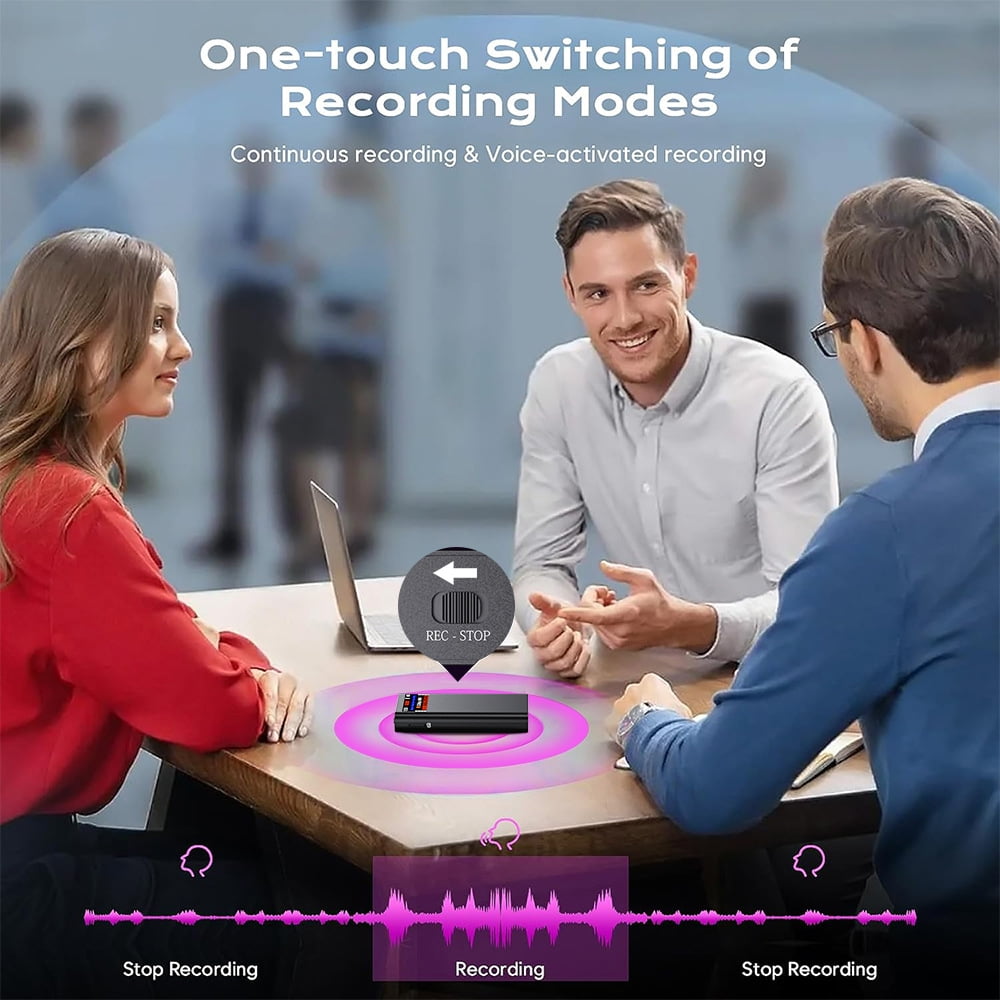 Magnetic Voice Activated Recorder With Screen- (8500 Hours) Voice Recorder with DSP 4.0-AI Noise Cancellation-32GB Portable Recording Device Voice Recorder with Playback for Work Meetings Lectures